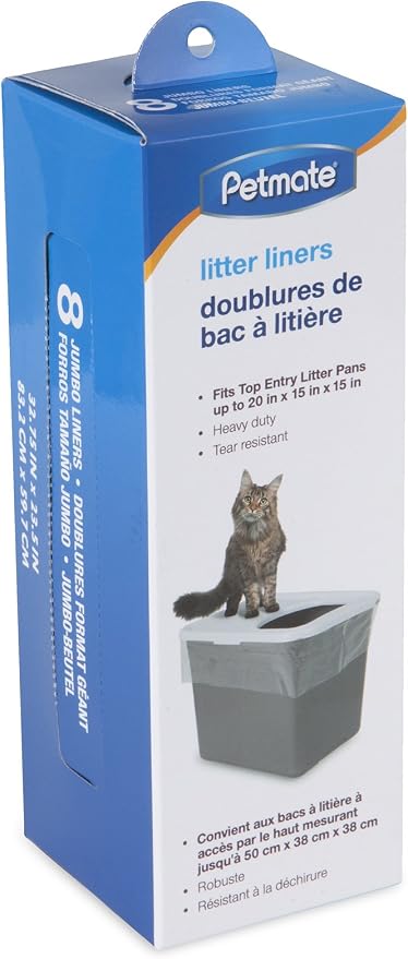 Petmate TOP ENTRY LITTER PAN LINERS Dark Grey 8 Count - Image 2