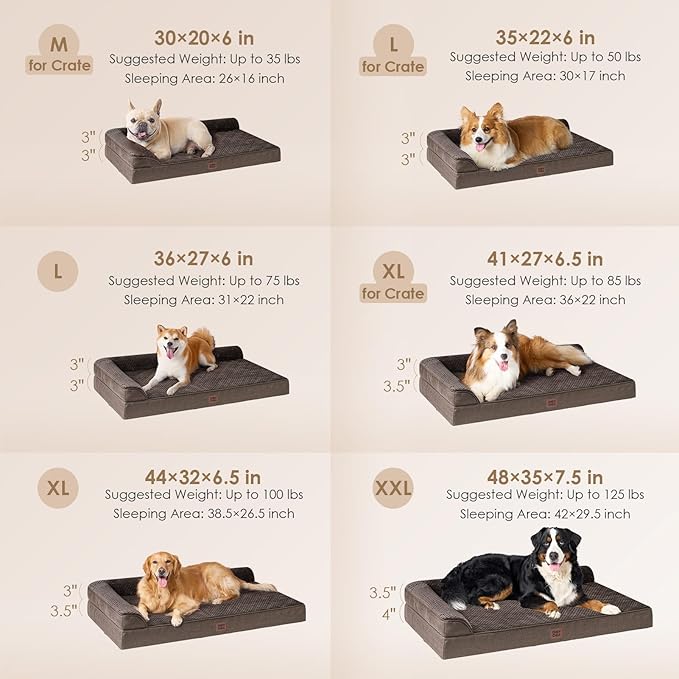 EHEYCIGA Orthopedic Dog Bed Medium Size Dogs, Memory Foam Dog Bed - Image 2