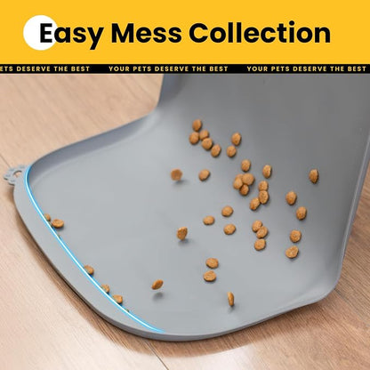 Silicone Dog Food Mat with Side Pocket & Hook Hole, Soft Raised Edges, Easy - Image 2