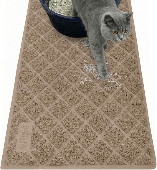 GORILLA GRIP Cat Litter Box Mat, Water Resistant, US Designed Kitty Litter by GorillaGrip