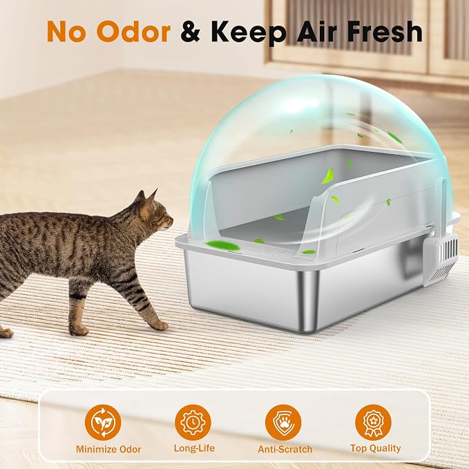 2PACK Stainless Steel Litter Box, Extra Large Litter Boxes - Image 3