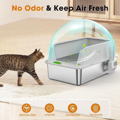 2PACK Stainless Steel Litter Box, Extra Large Litter Boxes - Image 3
