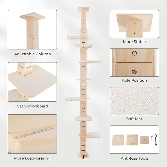 COZIWOW Floor to Ceiling Cat Tree Tower - Image 7