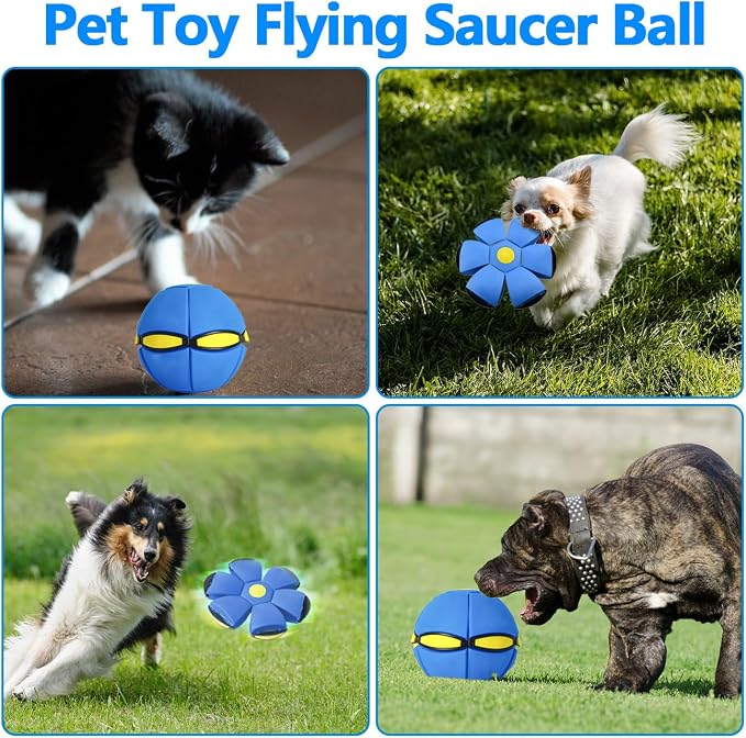 FlidRunest 2PCS Pet Toy Flying Saucer Ball, Flying Saucer Balls Dog Toy - Image 5