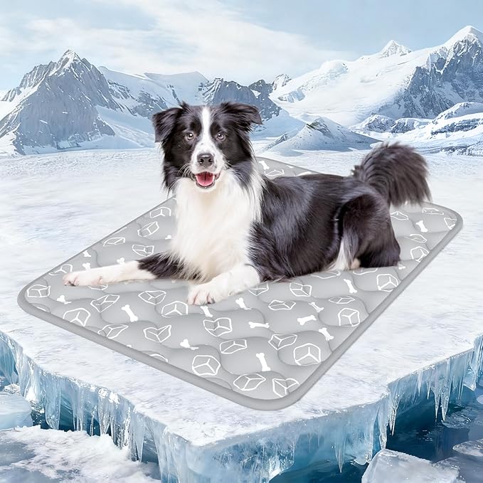 Rywell Dog Cooling Mat 2.0, Elegant Grey, Extended Cooling by Rywell