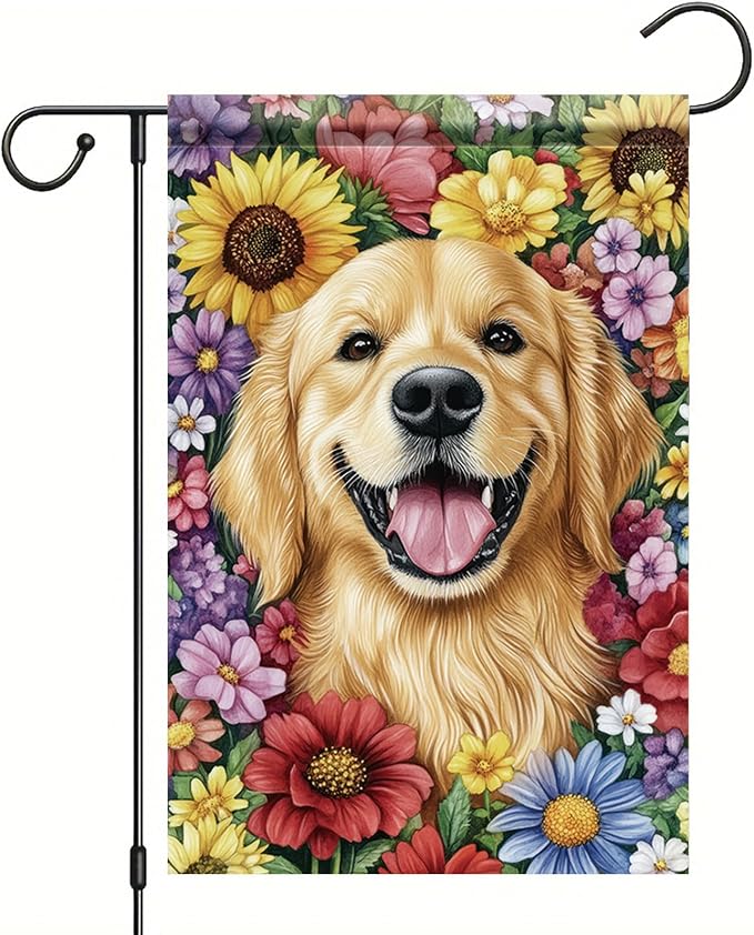 Golden Retriever Garden Flag 12x18 Inch Dog by StarlitPatio