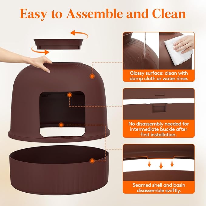 Lifewit Cat Litter Box, Hidden Enclosure Litter Tray - Image 5
