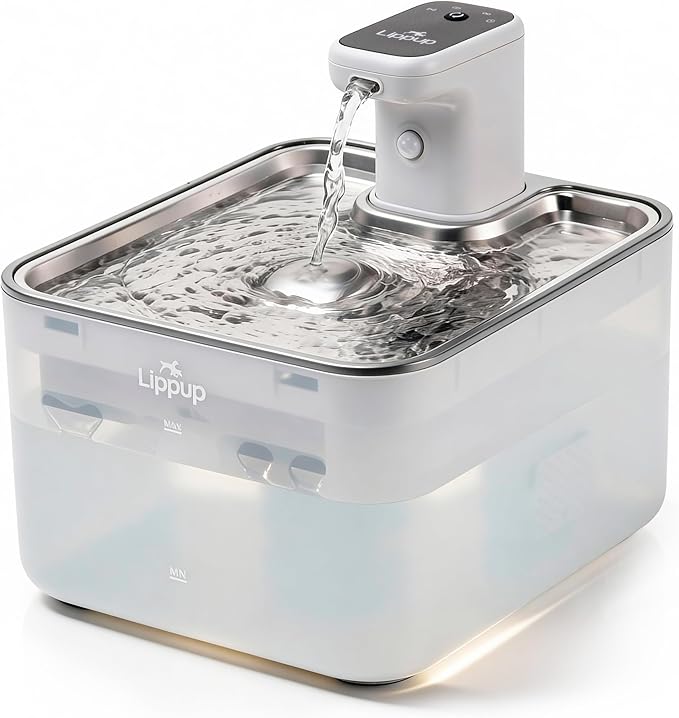 Cat Water Fountain Cordless, 88oz/2.6L Wireless Pet Water Fountains by LIPPUP