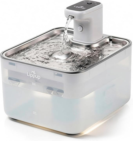 Cat Water Fountain Cordless, 88oz/2.6L Wireless Pet Water Fountains by LIPPUP