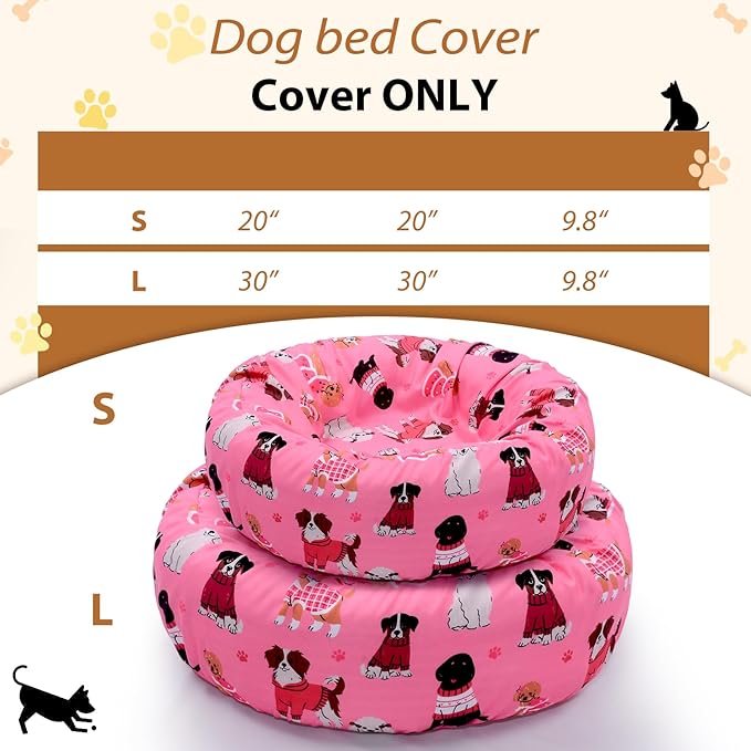 Round Replacement Dog Bed Covers Elastic Edged Washable Pet Bed Protector - Image 4