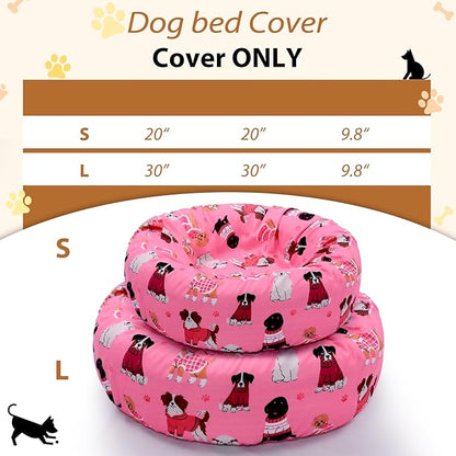 Round Replacement Dog Bed Covers Elastic Edged Washable Pet Bed Protector - Image 4