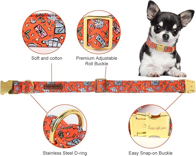 Unique style paws Dog Collar Metal Buckle Puppy Collar - Image 2