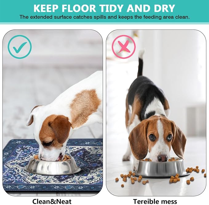 Pet Feeding Mat for Floors Waterproof Dog Mat for Food and Water Absorbent - Image 4
