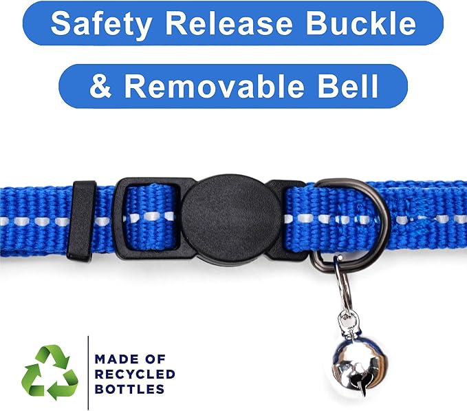 Pawtitas Recycled Blue Reflective Cat Collar – Eco-Friendly Breakaway Safety - Image 6