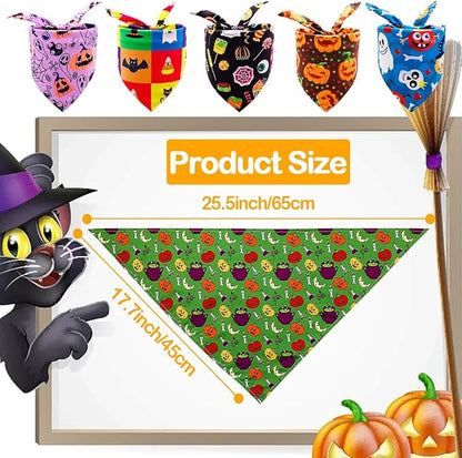 PET SHOW 50 Pack Halloween Small Dog Bandanas Girl Boy Pumpkin Bat Ghost Cat - Image 2