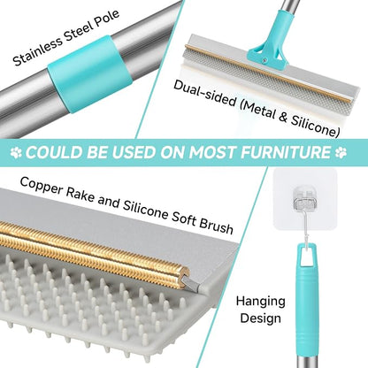 Carpet Rake for Pet Hair Removal Tool, Reusable Pet Hair Remover Broom - Image 9