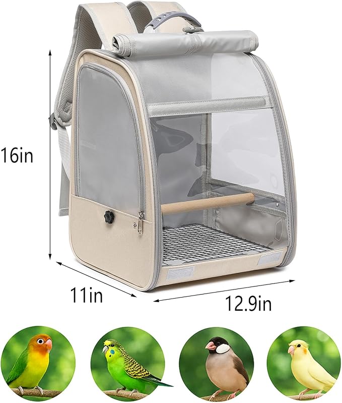 Bird Carrier Backpack, Portable Travel Bird Cage - Image 7