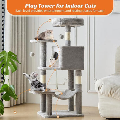 Sweetcrispy 44 Inch Cat Tree Tower, Cat Climbing Tower - Image 2