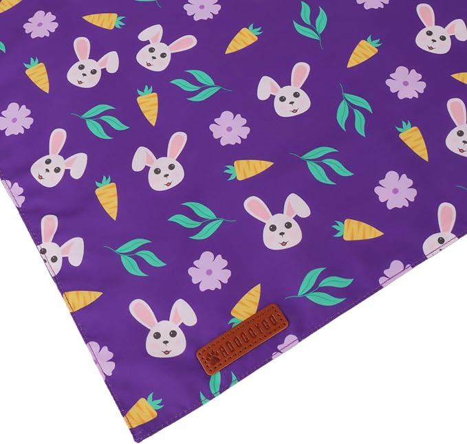 ADOGGYGO Easter Dog Bandana 2 Pack, Bunny Carrot Print Triangle Pet Scarf - Image 6