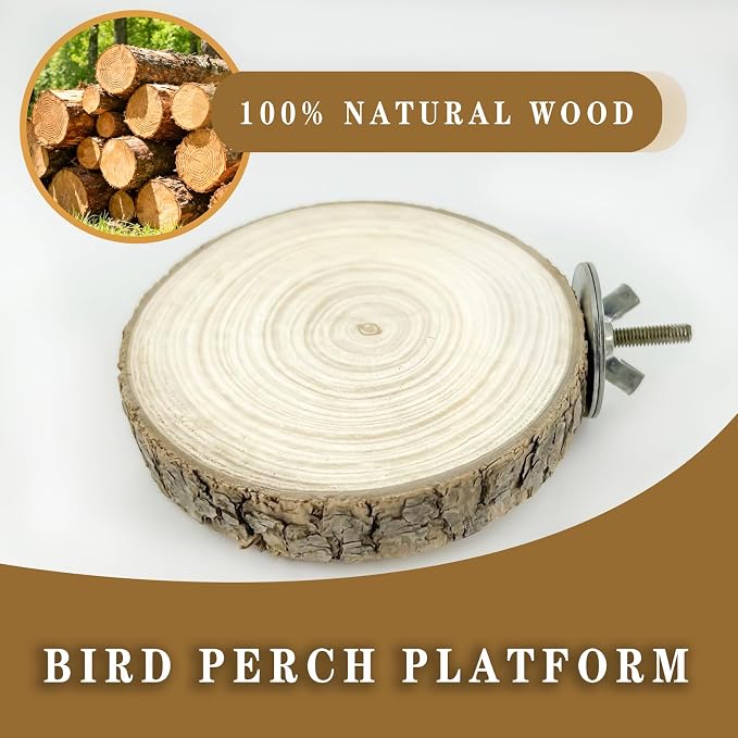 5Pcs Natural Wooden Bird Perch Set – Parrot Perch Toys, Wooden Perch Swing - Image 3