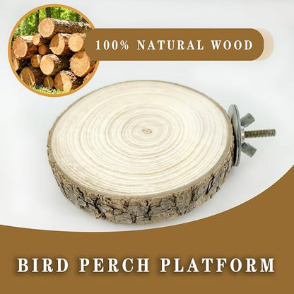 5Pcs Natural Wooden Bird Perch Set – Parrot Perch Toys, Wooden Perch Swing - Image 3