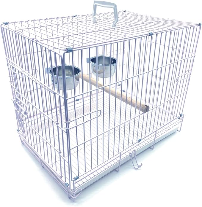 Collapsable Bird, Rabbit and Cat Carrier Travel Vet Carrier Cage by Mcage