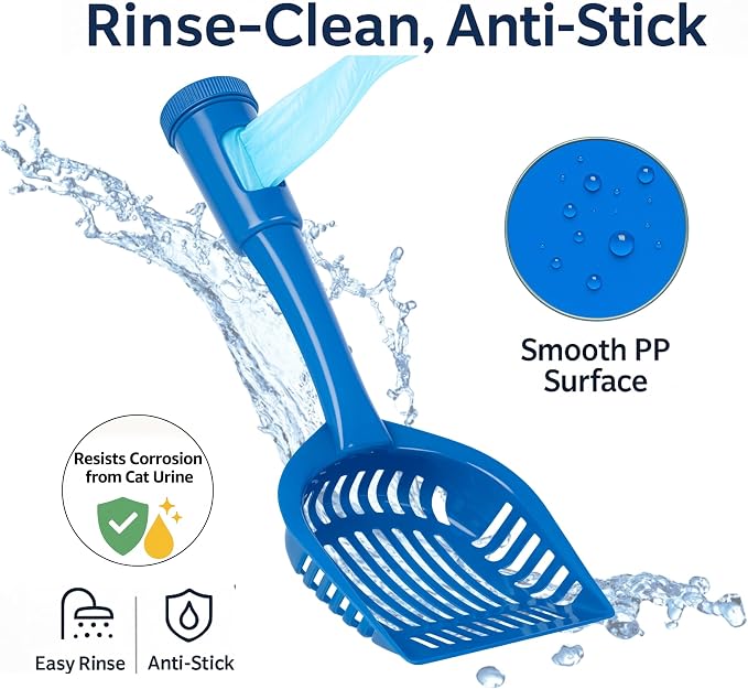 2-in-1 Pooper Scooper with Bag Attachment, Cat Litter Shovel Scoop with Bag - Image 4