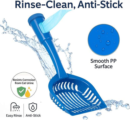 2-in-1 Pooper Scooper with Bag Attachment, Cat Litter Shovel Scoop with Bag - Image 4