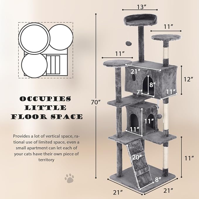 Heavy Duty Cat Tree Tower, Cat Condo, Hanging Ball - Image 6