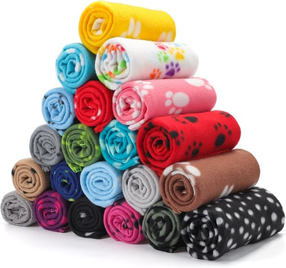 Eccliy 20 Pcs Puppy Blanket Pet Soft Fleece Dog Blankets Warm Felt Throw Sleep by Eccliy