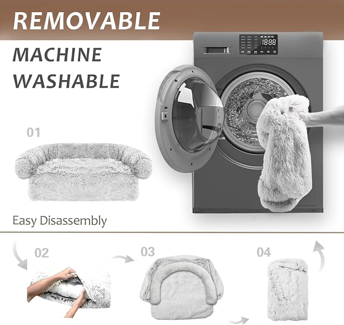 Calming Dogs/Cats Bed Mats, Dog Pad Washable Removable Couch Cover, Plush Long - Image 5