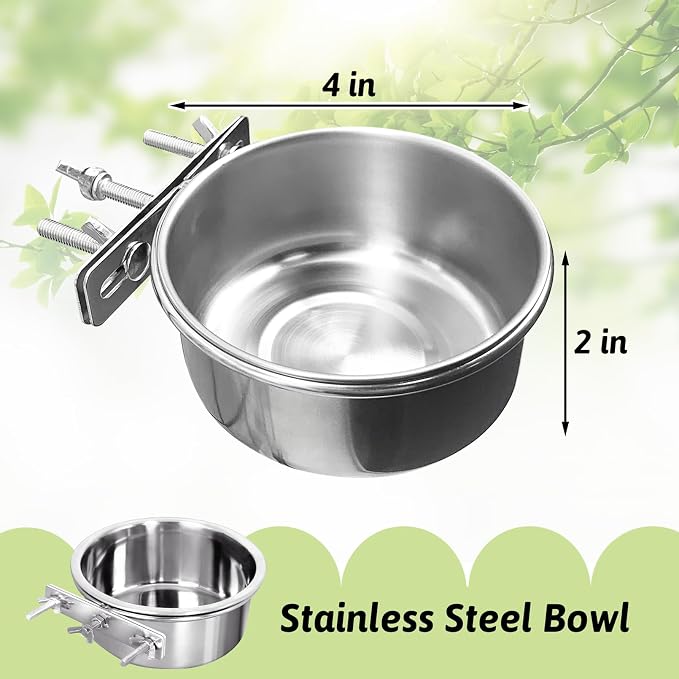 Tfwadmx 8 Pcs Bird Feeding Dish Cups, Parrot Food Bowl Clamp Holder Coop Cup - Image 4
