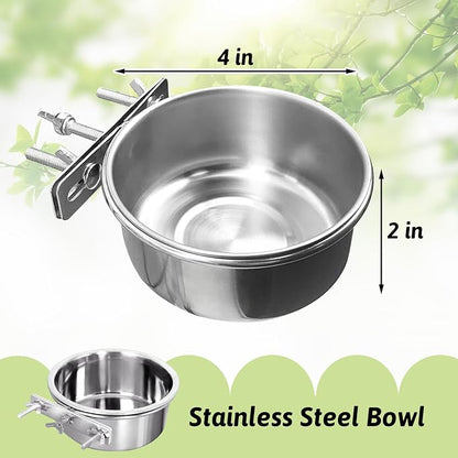 Tfwadmx 8 Pcs Bird Feeding Dish Cups, Parrot Food Bowl Clamp Holder Coop Cup - Image 4