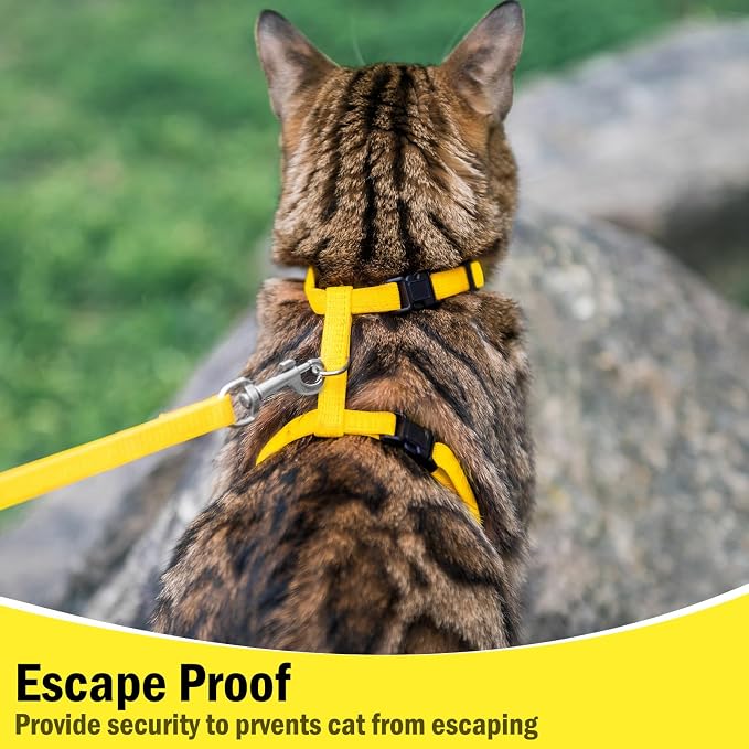 PUPTECK Adjustable Cat Harness and Leash Set Escape Proof Kitten Strap Collar - Image 6