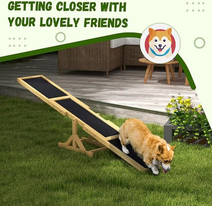 71" Dog Agility Seesaw Outdoor for Training and Exercise, Wooden Platform Dog - Image 6