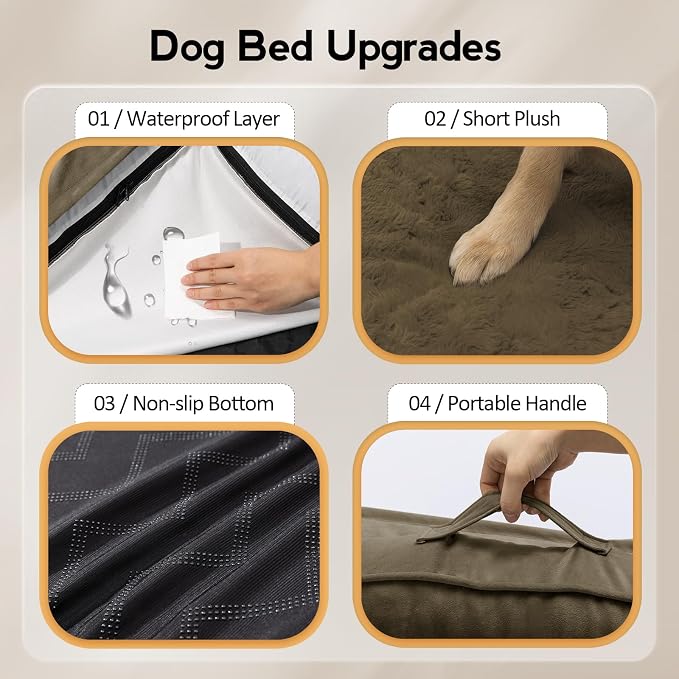 Large Orthopedic Dog Bed with Sides XXXL Dog Beds with Removable Washable Cover - Image 5