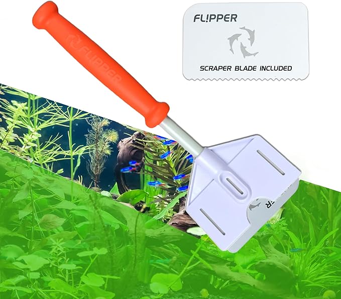 FLIPPER Platinum Stubby Hand Algae Scraper – Aquarium Glass & Acrylic Cleaner by FLPPER