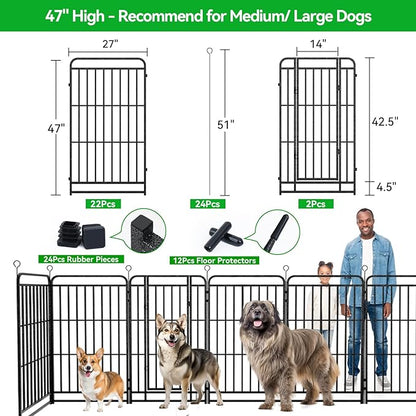 Heavy Duty Dog Playpen: 24 Steel Panels 47" Height, Square Steel Pipe - Image 5