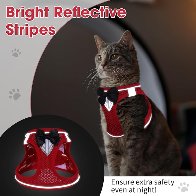 Cat Vest Harness and Leash Set for Walking, Escape Proof, Adjustable Kitten - Image 4