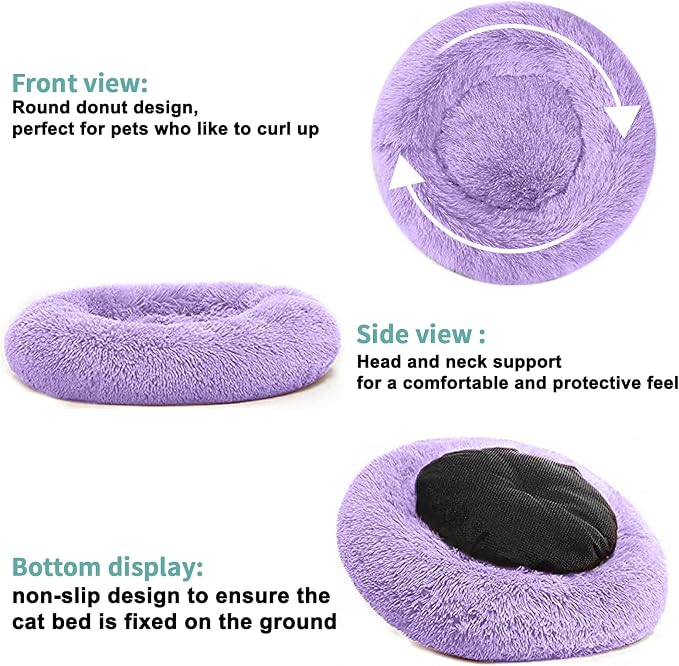 Dog Bed for Small Medium Large Dogs, 20 inch Calming Dogs Bed, Washable-Round - Image 4