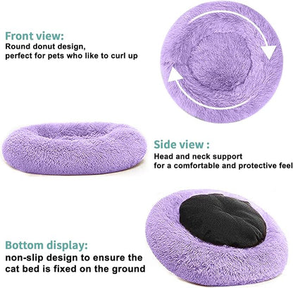 Dog Bed for Small Medium Large Dogs, 20 inch Calming Dogs Bed, Washable-Round - Image 4