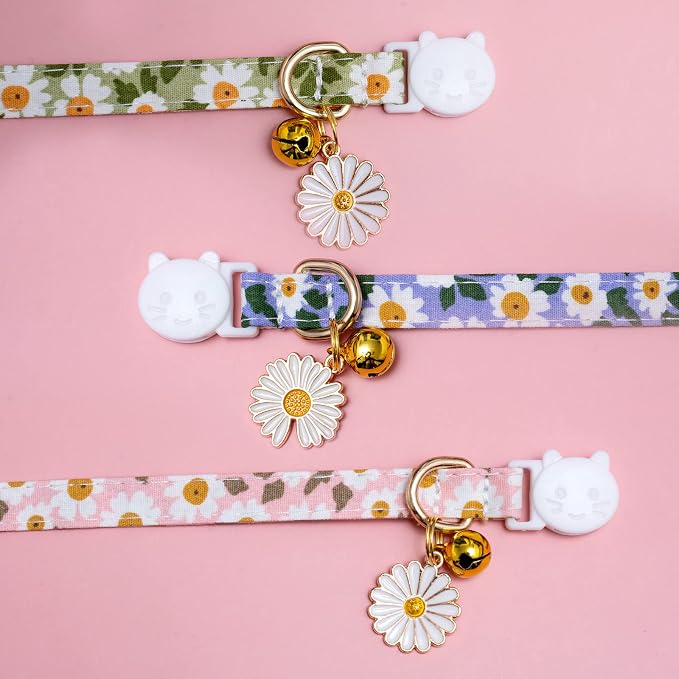 Faygarsle 3 Pack Cotton Safe Breakaway Cat Collars - Image 3