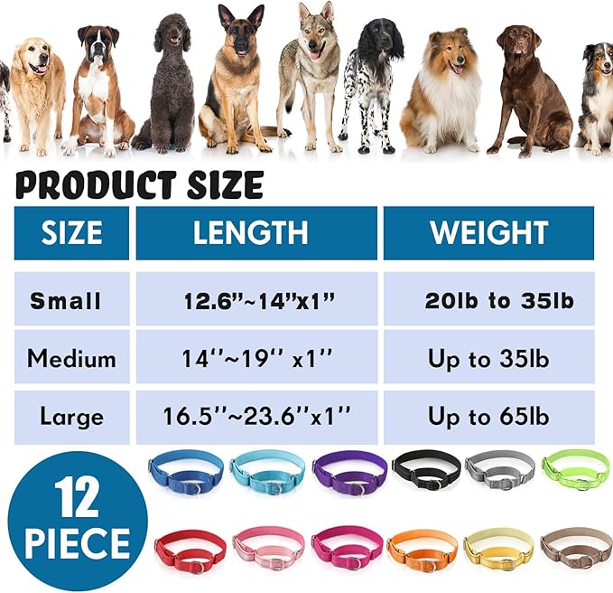 Cunno 12 Pcs Martingale Collar for Medium Dogs Reflective Dog Collar - Image 3