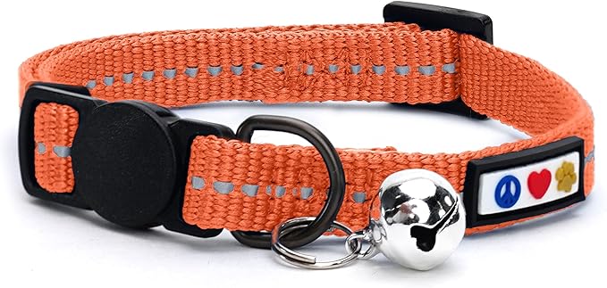 Pawtitas Recycled Coral Reflective Cat Collar – Eco-Friendly Breakaway Safety by Pawtitas