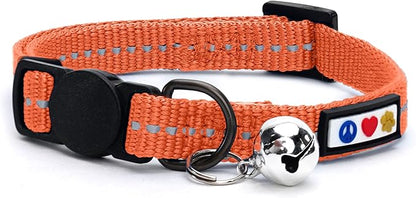 Pawtitas Recycled Coral Reflective Cat Collar – Eco-Friendly Breakaway Safety by Pawtitas