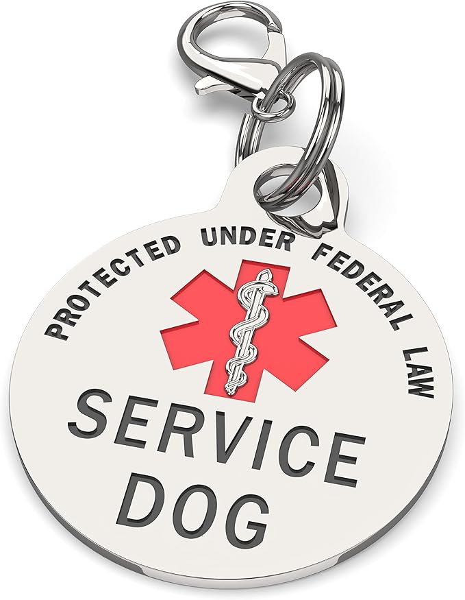 Service Dog TAG Small Breed Premium Double Sided Identification .999 Inch by K9King