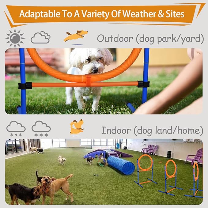 Dog Agility Equipment, 2 in 1 Dog Obstacle Course Training Starter Kit - Image 3