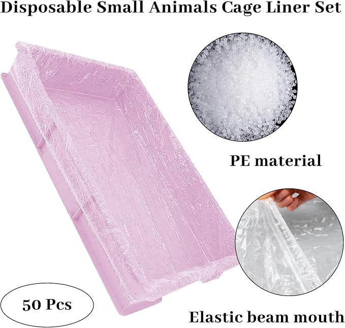 BNOSDM 50 PCS Disposable Rabbit Cage Liner Plastic Guinea Pig Cage Bedding - Image 4