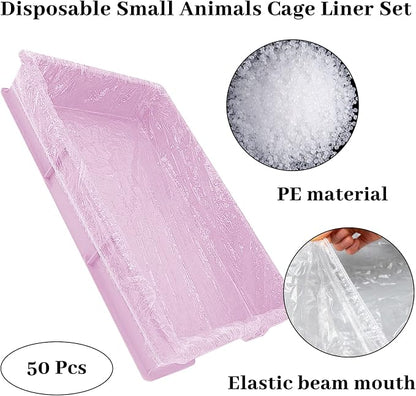 BNOSDM 50 PCS Disposable Rabbit Cage Liner Plastic Guinea Pig Cage Bedding - Image 4