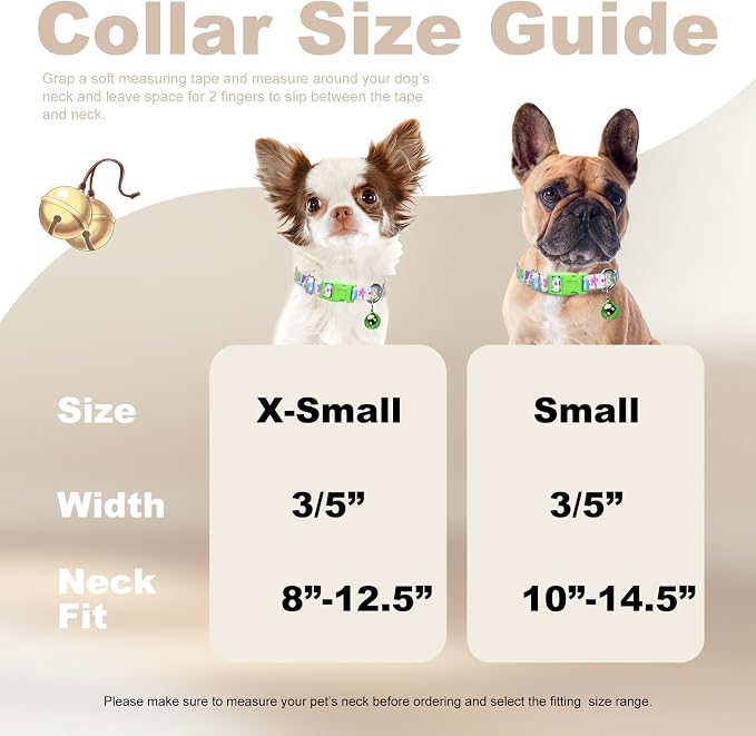 Small Dog Collar with Bell，Nylon - Image 3